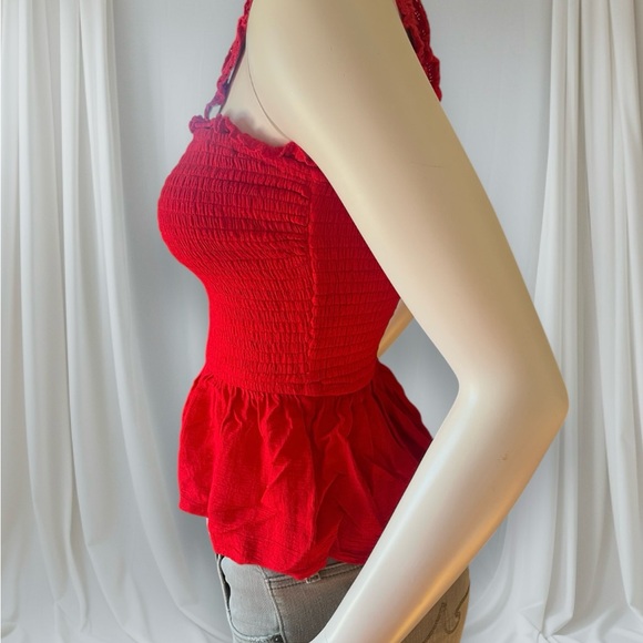Red Ruffle peplum top - Picture 3 of 8